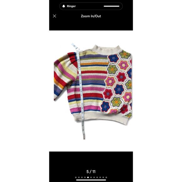 RARE- Farm Rio Handmade Crochet Sweater – Size Small –NWOT - Picture 10 of 16